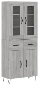 3198567 vidaXL Dulap înalt, gri sonoma, 69,5x34x180 cm, lemn compozit