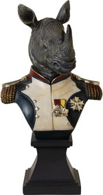 Statuie decorativa bust de rinocer " Napoleonian "