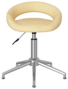 3085876 vidaXL Scaune de sufragerie pivotante 4 buc. crem piele artificială