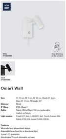 Aplica de perete design modern, 3-Step MOODMAKER OMARI negru 2112231003 NL