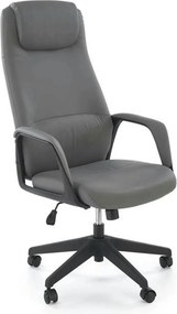 Scaun birou RAZOR, gri/negru, piele ecologica, 66x73x116-124 cm