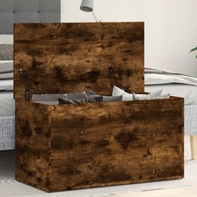 vidaXL Cufăr de depozitare stejar fumuriu 84x42x46 cm lemn prelucrat