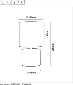 Lucide 47502/81/38 - Lampă de masă GREASBY 1xE14/40W/230V crem