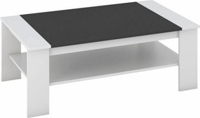 Masuta de cafea BAKER, alb/negru, PAL melaminat/canturi/ABS, 120x71x44