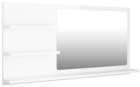 805021 vidaXL Oglindă de baie, alb extralucios , 90 x 10,5 x 45 cm, PAL