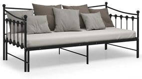 Cadru pat canapea extensibila, negru, 90x200 cm, metal Negru