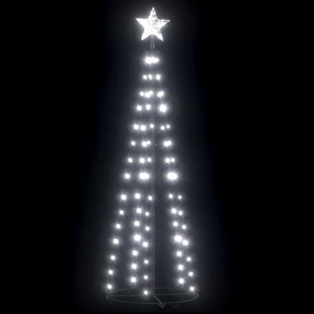 Brad de Craciun conic, 84 LED-uri, alb rece, 50x150 cm 1, Alb rece, 150 x 50 cm