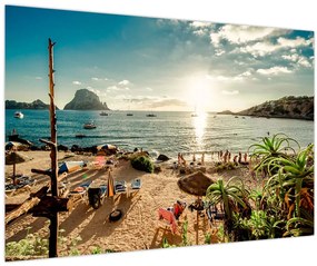 Tablou - Plajă cu oameni (90x60 cm)