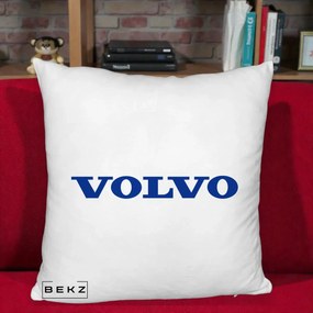 Perna Personalizata cu emblema Volvo, 40x40 cm, Alb Pufos, Husa Detasabila, Perna Inclusa, BEKZ®