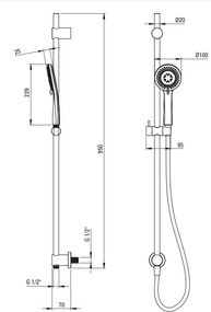 Arnika set de dus cu functie de alimentare 2 in1 cu baterie finisaj negru NAC_N9TP