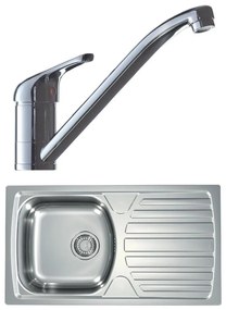 ALVEUS SETA259 - Chiuvetă de bucătărie BASIC+baterie pentru chiuvetă RIVIERA, 14,8 cm satinat/crom