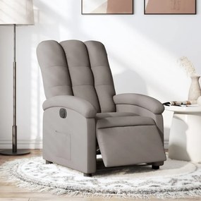 vidaXL Fotoliu rabatabil electric, gri taupe, material textil
