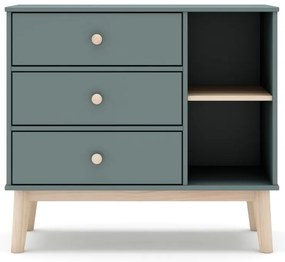 Comodă de copii verde prăfuit 90x81x40 cm Esteban – Marckeric