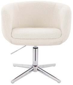 HR333CROSS Scaun Boucle Crem cu Bază Cromata