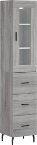 vidaXL Dulap înalt, gri sonoma, 34,5x34x180 cm, lemn prelucrat