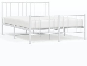 352545 vidaXL Cadru de pat metalic cu tăblie, alb, 120x200 cm
