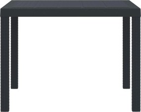 vidaXL Masă de Grădină Antracit 100 x 100 x 73 cm poliratan