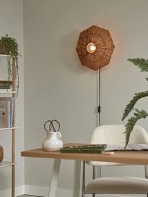 Aplica de perete eco din rafie Panama octogon S, maro