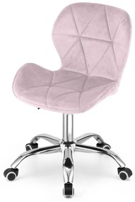OFERTA Scaun de birou roz pudra AVOLA VELVET II. calitate