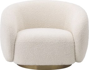 Fotoliu pivotant design elegant LUX Brice, bouclé cream 114429 HZ
