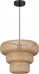Lustră suspendată pe cablu TULUM 1xE27/15W/230V Ø 35 cm din bambus