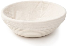 HOME ELEMENTS Coș rotund cu inserție din țesătură,25 x 8,5 cm