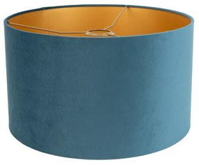 Abajur din catifea albastră 35/35/20 cu interior auriu