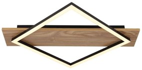 Plafoniera LED metal negru, MDF aspect de lemn BEATRIX I