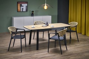 Masa extensibila Barril stejar artizan/negru L130-170 cm