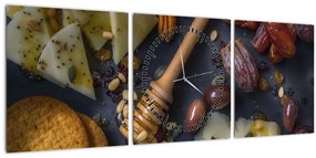 Tablou cu cu fructe uscate (cu ceas) (90x30 cm)