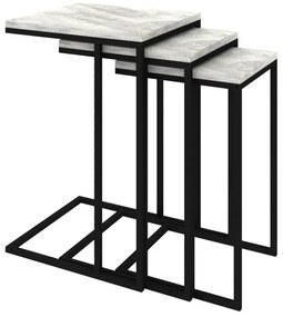 Set 3buc. măsuțe cafea Vudema (negru + cristal) . 1094343