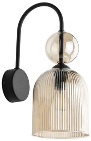 Aplica de perete SOPHIA, 1xE14/10W/230V, negru/bej fumuriu