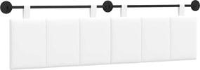 vidaXL Cap de pat suspendat Pe perete Alb 170 x 55 x 5 cm țesătură