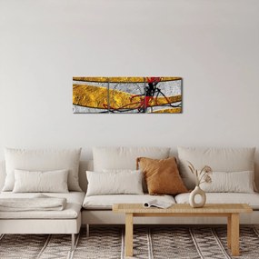 Tablou abstract (cu ceas) (90x30 cm)