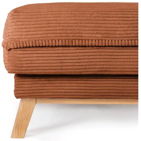 Taburet portocaliu cu tapițerie din catifea reiată Tori – Bonami Selection