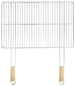 Szögletes grillrács fa fogantyúval 69x60 cm
