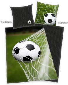 Lenjerie de pat din bumbac Herding Football, 135 x200 cm, 80 x 80 cm