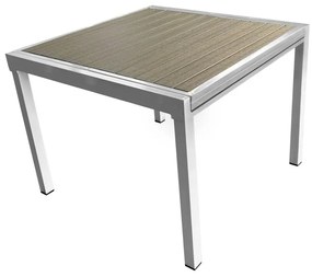 Masă de grădină extensibilă DARIO (alb oțel + gri) (pentru 4-8 persoane). 1091738