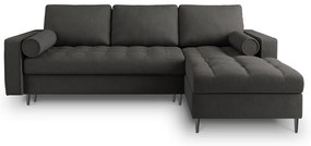 Canapea extensibilă cu șezlong dreapta Milo Casa Santo, gri închis