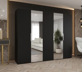 Dulap de haine 250 cm Mirabella 2 (Negru + Cașmir). 1126430
