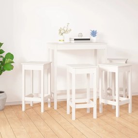 Set mobilier de bar, 5 piese, alb, lemn masiv de pin