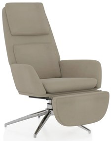 3097787 vidaXL Scaun de relaxare cu taburet, gri deschis, microfibră