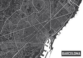 Fototapet - Harta Barcelonei (152,5x104 cm), în 8 de alte dimensiuni noi
