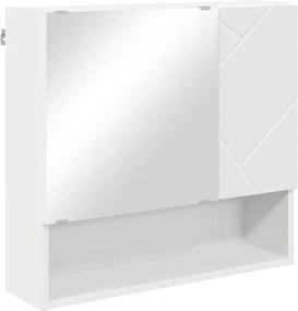 vidaXL Dulap cu oglindă Pe perete Alb 59 x 17 x 55 cm Lemn compozit