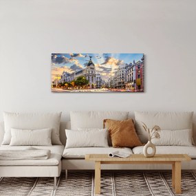 Tablou - Calle Gran Vía, Madrid, Spania (120x50 cm)