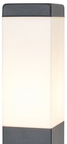 Lampă de exterior gri închis cu sticlă opal 80cm IP44 cu priză și senzor de mișcare - Malios