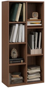 HOMCOM Bibliotecă cu 7 Suporturi Diferite, 50x24x106 cm, Maro Rustic | Aosom Romania