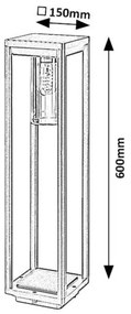 Stalp pentru exterior, terasa sau gradina, IP54 Zernest H-60cm