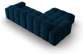 Colțar albastru închis cu tapițerie din catifea (pe partea stângă) Kendal – Micadoni Home