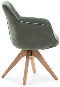 Set de scaune de sufragerie verde cu cotiere 2 buc. tapițat Donatelo – Marckeric